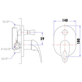 Acl Mina Shower Mixer W/ Divertor